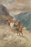 Herman W. Hansen, Horse Drive on a Mountain Trail