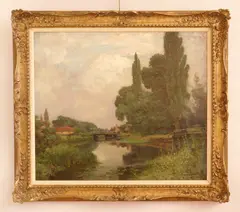 Alexander Brownlie Docharty, River Kennet, Woolhampton, oil on canvas, 1898