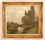 Alexander Brownlie Docharty, River Kennet, Woolhampton, oil on canvas, 1898