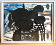 John L. Moore, Bill #2, acrylic and oil stick on paper, 1989