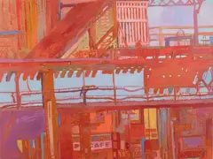 Phyllis Seltzer, Cityscape, oil on canvas