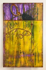 Michael Kessler, Untitled, acrylic, oil and high gloss glaze, overlapping treatments on hollow panel door, 1994