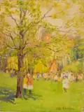 Kate A. Williams, Figures Gathered in a Landscape