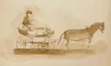 Louis Bosa, Man with Horse and Cart, pen and ink and wash on paper