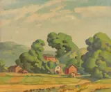 John Csosz, Farmland, oil on canvas (relined)