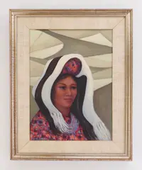 Edith Hamlin, Girl of Chichicastanango, oil on panel, 1978