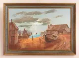 Ray Grathwol, Figure Near Shore, oil on board