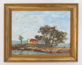 Ray Grathwol, Farm Landscape, oil on board