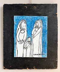 Albert Wagner, Three Figures, oil on particle board