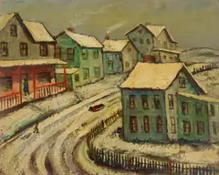 Sycamore Hill, Cincinnati, OH by Albert Pels, oil on canvas board, offered Aug 2024