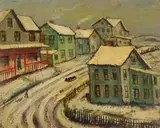 Sycamore Hill, Cincinnati, OH by Albert Pels, oil on canvas board, offered Aug 2024