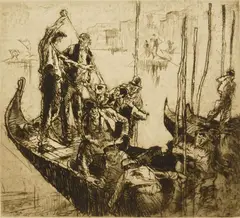 Frank Brangwyn, Boats, Venice, etching