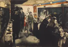 John Copley, The Men's Club, lithograph in colors