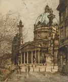 Tanna Kasimir-Hoernes, Karlskirche, etching in colors