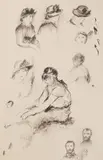 Study of Faces reproduction by Pierre-Auguste Renoir, etching, offered Aug 2024