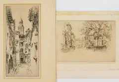 John Taylor Arms, -A Tower of Saint Front, Perigneux-, etching, 1928