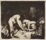 George Bellows, Two Girls, lithograph, 1917, estate