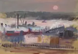 Louis Bosa, Waterfront with Full Moon