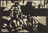Prescott Chaplin, El Juego, woodcut