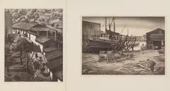 Alan Horton Crane, Taxco Road & On the Ways 2 lithographs, both signed, titled and annotated ed. 30; Ed. 40 in, pencil. 12 3/16 x 9 11/16";