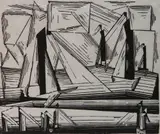 Lyonel Feininger, Fishing Boats, woodcut, 1921, posthumous