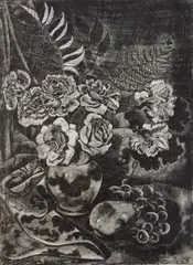 Emil Ganso, Still Life wood, engraving, 1936