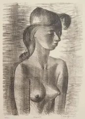 Clement Haupers, Negress, lithograph, 1935