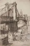 Edward Timothy Hurley, Cityscape with Bridge, etching, 1914