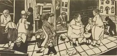 Ruth Leaf, Orchard Street, woodcut,1947