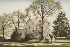Roger Medearis, Evening Watch, lithograph in color, 1982