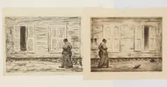 Grant T. Reynard, Alley Cats, drypoint, ca. 1933