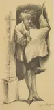 Clyde Singer, Girl Reading Newspaper, lithograph