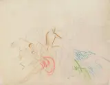 William Sommer, Figures, pastel and graphite on paper, dry mounted to a support