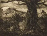 Paul B. Travis, African Landscape, etching, 1930