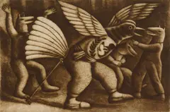 Luis Alberto Solari, Mockery mezzotint and electropoint, 1968, mezzotint