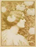 Paul Berthon, Femme de profil, lithograph in sepia tone 1898