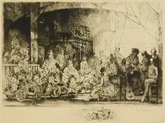 Auguste Brouet, Le Grande Cirque ba468, drypoint, 1929