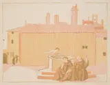 Maurice Denis, Illustration for Fioretti. Little Flowers of Saint Francis of Assisi, woodcut in color including suite of 4 color separations, 1911