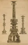 Vasi Candelabri, Cipppi Sarcofagi, Tripodi, Lucerne, ed Ornamennti Antichi by Giovanni Battista Piranesi, engraving, fold in center as should be, offered Jun 2024