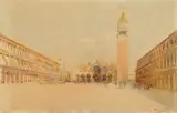 St. Marks Square by Gino Scalatelli, watercolor, ca. 1910, offered Jun 2024