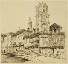 John Taylor Arms, Albi. (The Cathedral of Ste. Cecile), etching, 1927