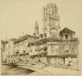 John Taylor Arms, Albi. (The Cathedral of Ste. Cecile), etching, 1927