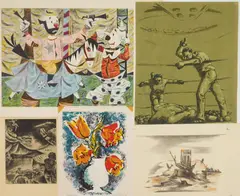 - Top of the Tent- etchin, signed and titled in pencil. 2). Karl Fortress (1915-2010)- Stump and Door- by Esther Bruton, lithograph, offered Jun 2024
