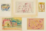 Mexican Scenes 4 by William C. Grauer, watercolor and 1 pencil drawing on paper, each, offered Jun 2024