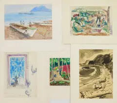 William C. Grauer, Mexican Scenes 5 watercolors on paper, 4 signed Wm. C. Grauer in, ink