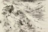 George Grosz, Storm Clouds, Cape Cod, lithograph, 1949