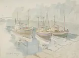 Robert Laessig, Fisher Haven, watercolor on paper