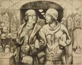 Kenneth Hayes Miller, Leaving the Shop, etching, 1929