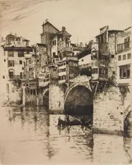 Joseph Pennell, The Ponte Vecchio, etching