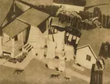 Jean Ulen, Wash Day, etching and aquatint